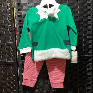 New with tags carters baby 9 months 3 piece elf outfit with hat